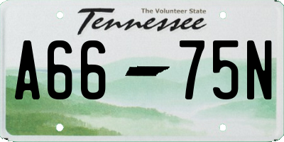 TN license plate A6675N