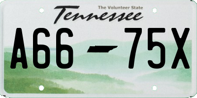 TN license plate A6675X