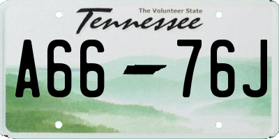 TN license plate A6676J