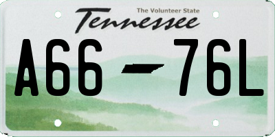 TN license plate A6676L