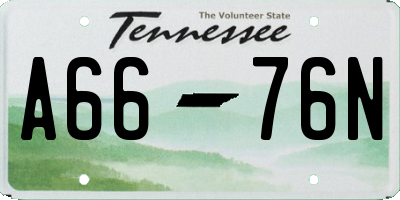 TN license plate A6676N
