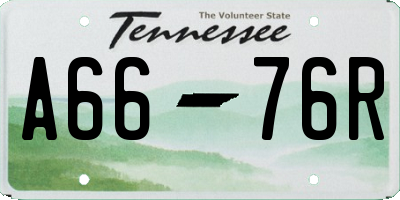 TN license plate A6676R