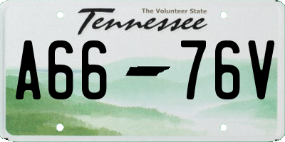 TN license plate A6676V