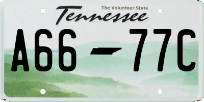 TN license plate A6677C