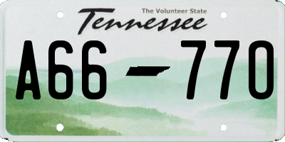 TN license plate A6677O