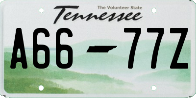 TN license plate A6677Z