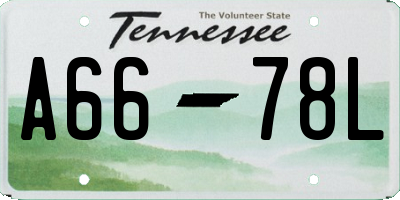 TN license plate A6678L