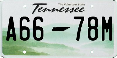 TN license plate A6678M