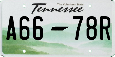 TN license plate A6678R