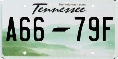 TN license plate A6679F