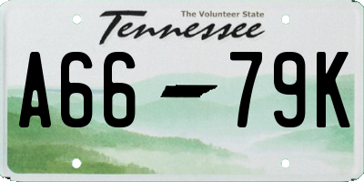 TN license plate A6679K