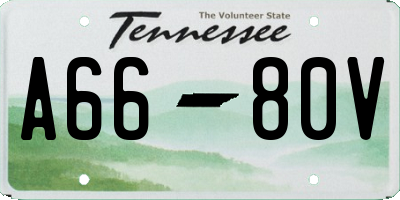 TN license plate A6680V