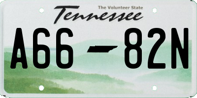 TN license plate A6682N