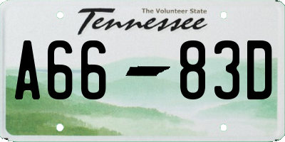 TN license plate A6683D