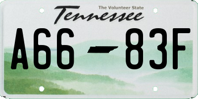 TN license plate A6683F