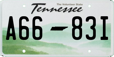 TN license plate A6683I