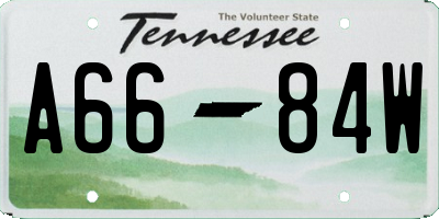 TN license plate A6684W