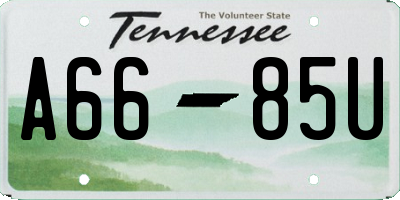 TN license plate A6685U