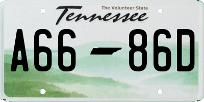 TN license plate A6686D