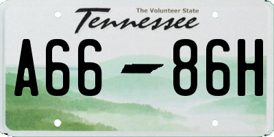 TN license plate A6686H