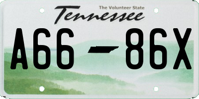 TN license plate A6686X