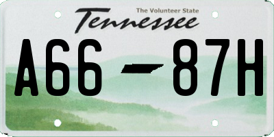 TN license plate A6687H