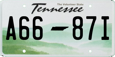 TN license plate A6687I