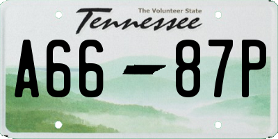 TN license plate A6687P
