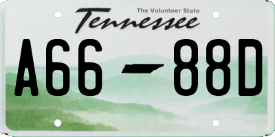 TN license plate A6688D