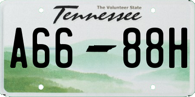 TN license plate A6688H