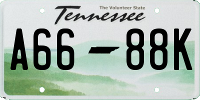 TN license plate A6688K