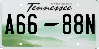 TN license plate A6688N