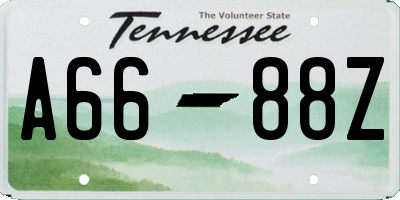 TN license plate A6688Z