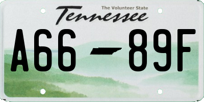 TN license plate A6689F