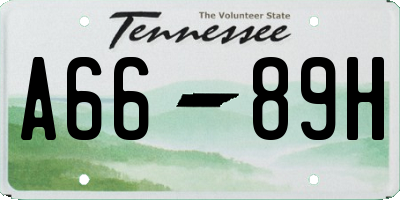 TN license plate A6689H