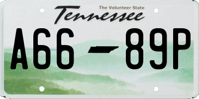 TN license plate A6689P