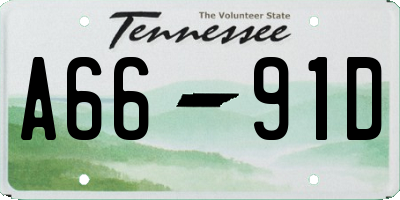 TN license plate A6691D