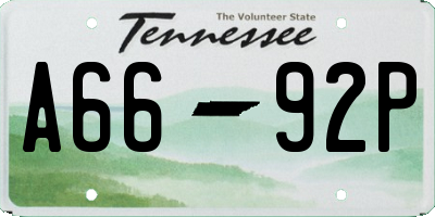 TN license plate A6692P