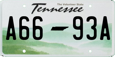 TN license plate A6693A