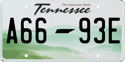 TN license plate A6693E