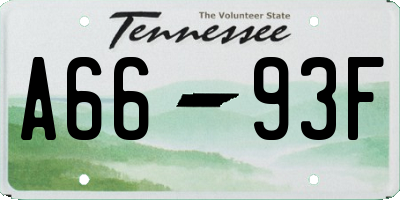 TN license plate A6693F