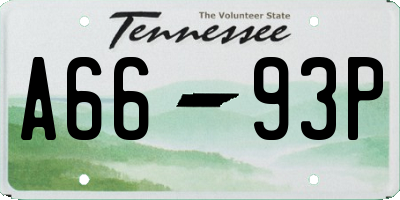 TN license plate A6693P