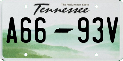 TN license plate A6693V