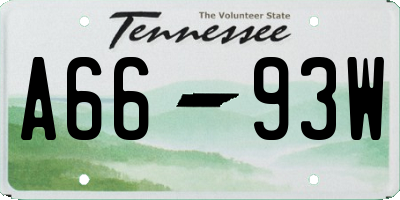 TN license plate A6693W