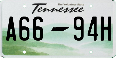 TN license plate A6694H
