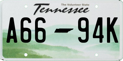 TN license plate A6694K