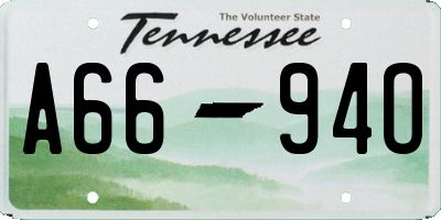 TN license plate A6694O