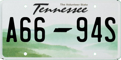 TN license plate A6694S