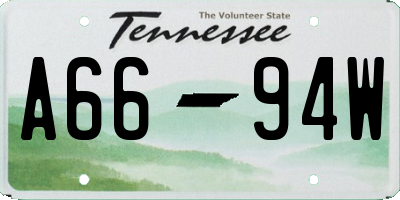 TN license plate A6694W