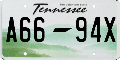 TN license plate A6694X